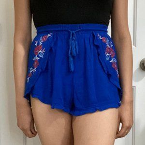 Royal Blue Floral Shorts!